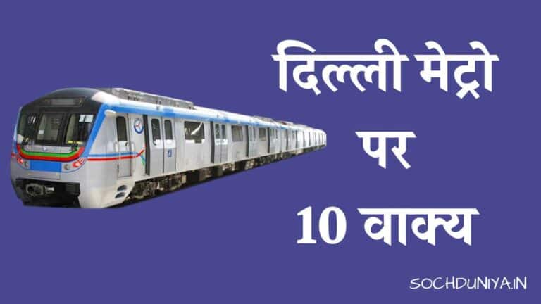 दिल्ली मेट्रो पर 10 वाक्य
