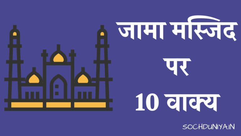 जामा मस्जिद पर 10 वाक्य