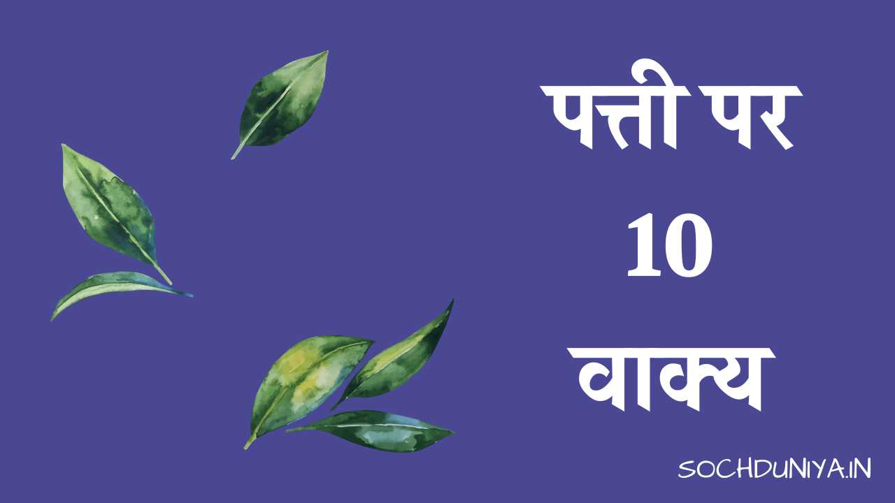 10 Lines on Leaf in Hindi