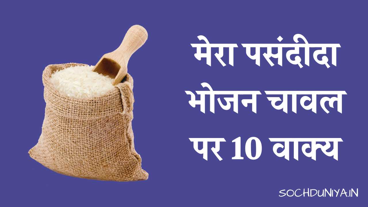 10 Lines on My Favourite Food Rice in Hindi