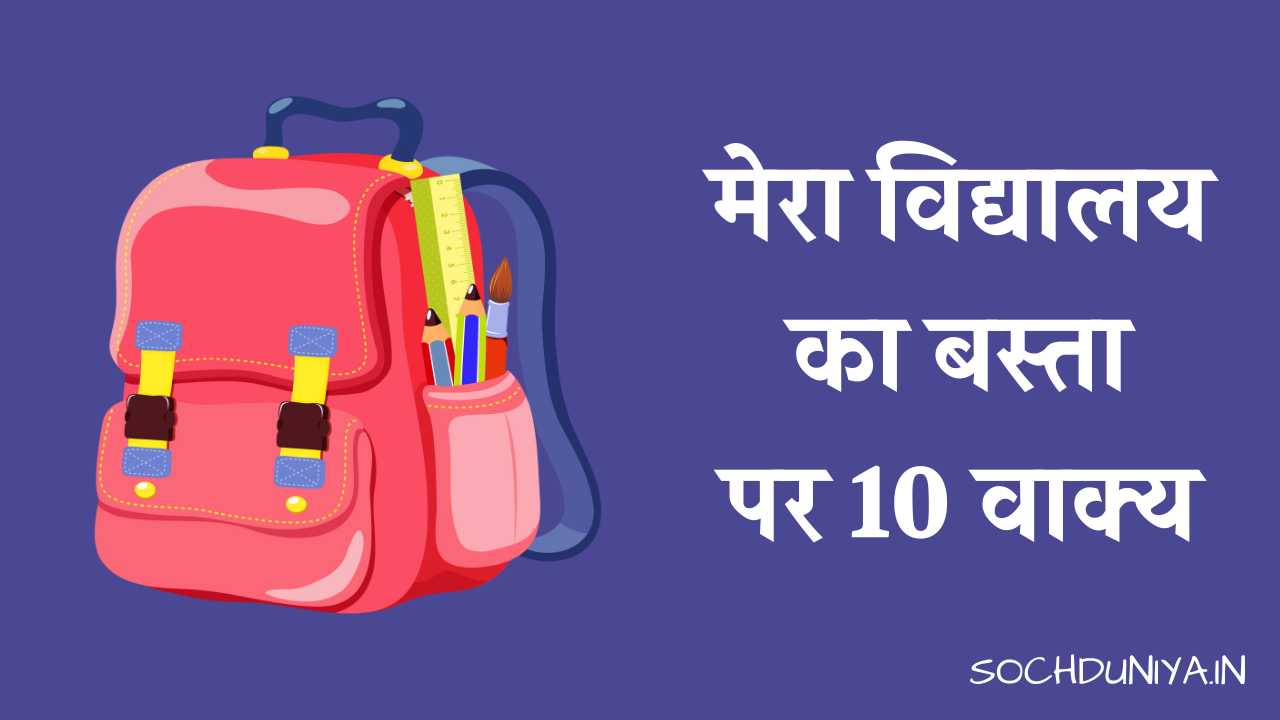10 Lines on My School Bag in Hindi