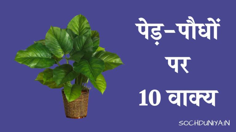 पेड़-पौधों पर 10 वाक्य