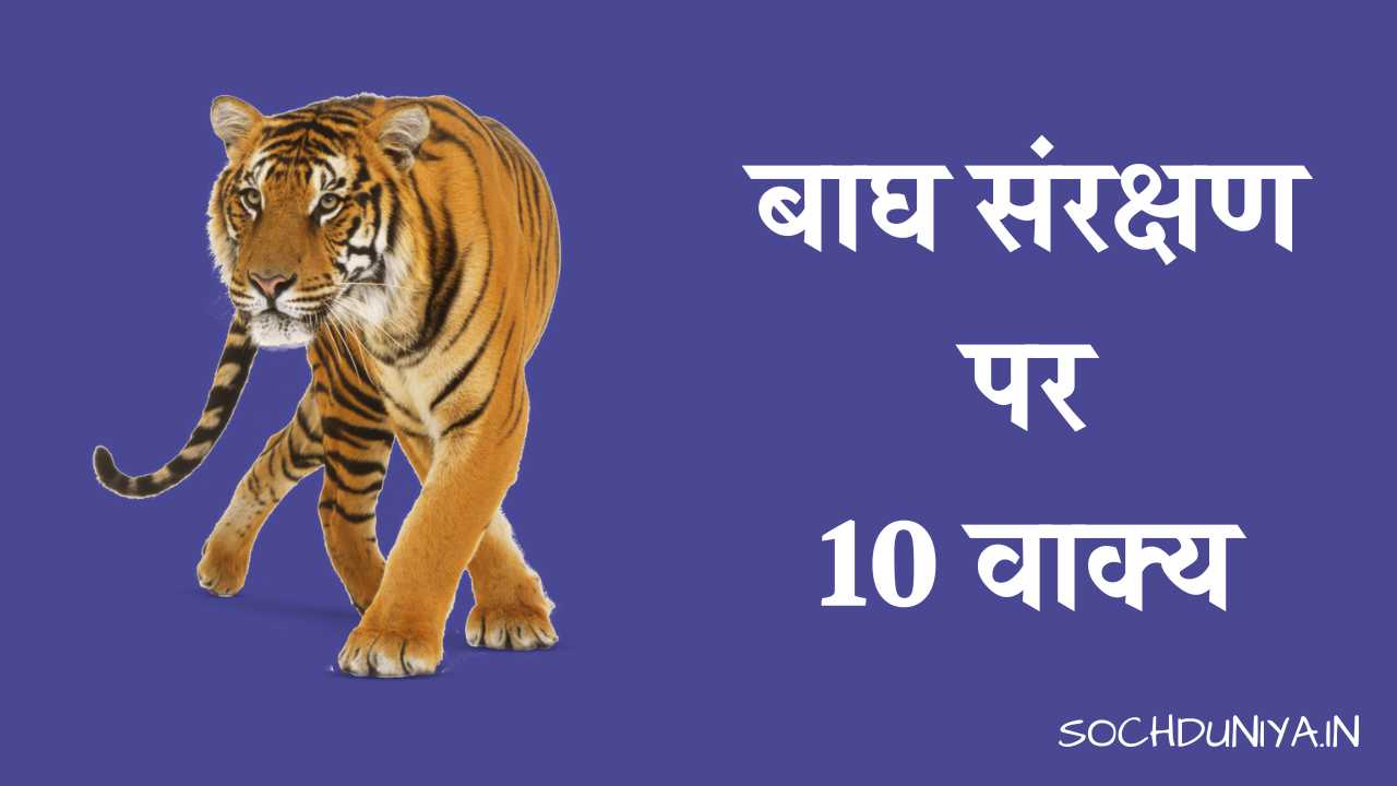 10 Lines on Save Tiger in Hindi