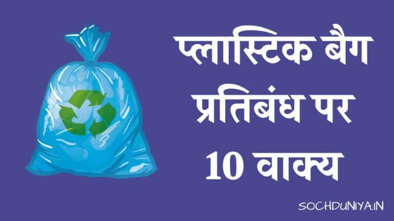 प्लास्टिक बैग प्रतिबंध पर 10 वाक्य
