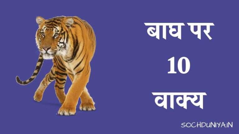 बाघ पर 10 वाक्य