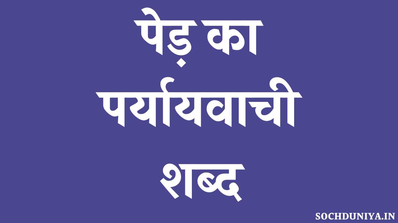 Ped Ka Paryayvachi Shabd in Hindi