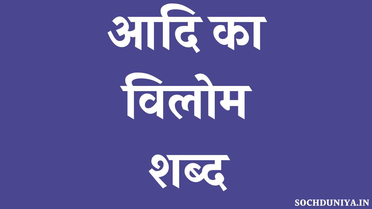 Aadi Ka Vilom Shabd in Hindi
