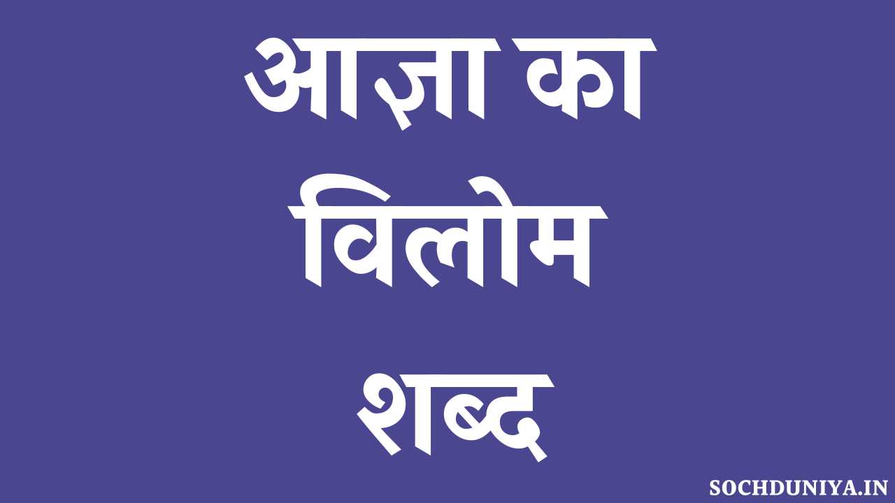 Aagya Ka Vilom Shabd in Hindi