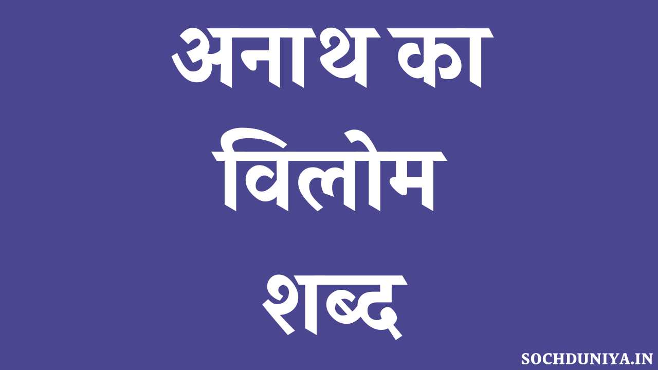 Anath Ka Vilom Shabd in Hindi