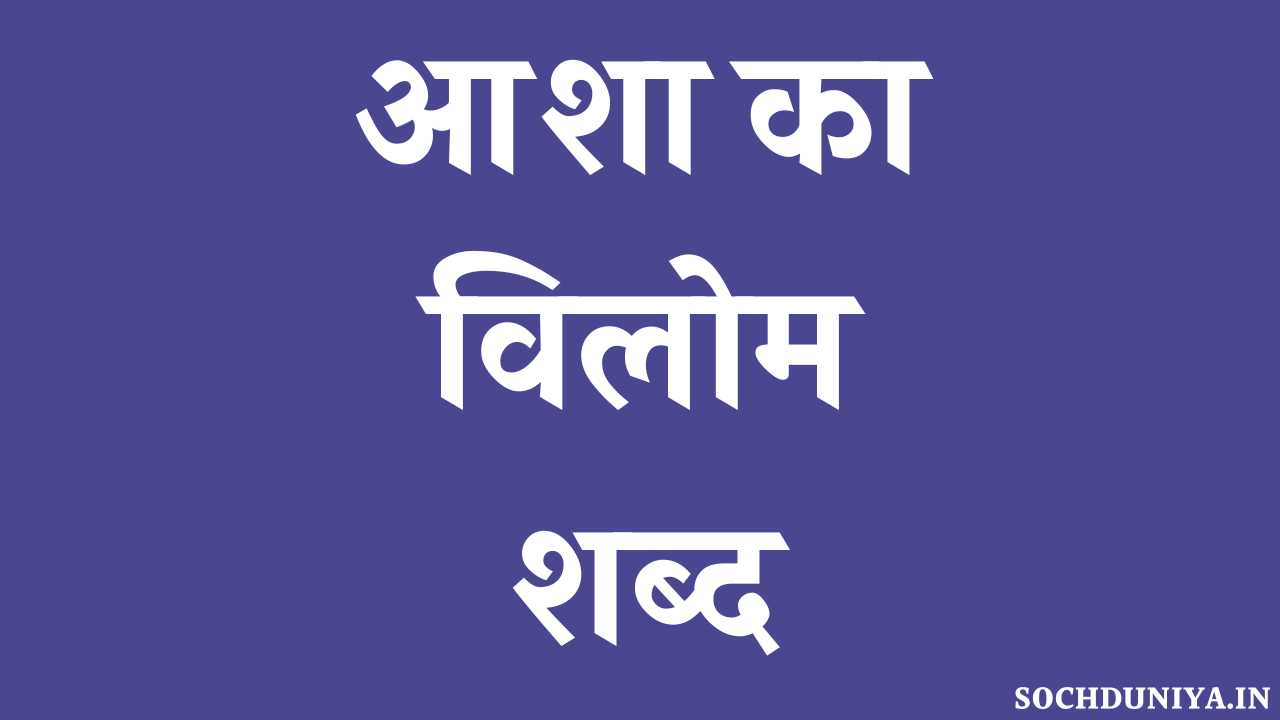 Asha Ka Vilom Shabd in Hindi
