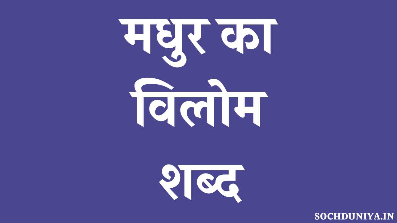 Madhur Ka Vilom Shabd in Hindi