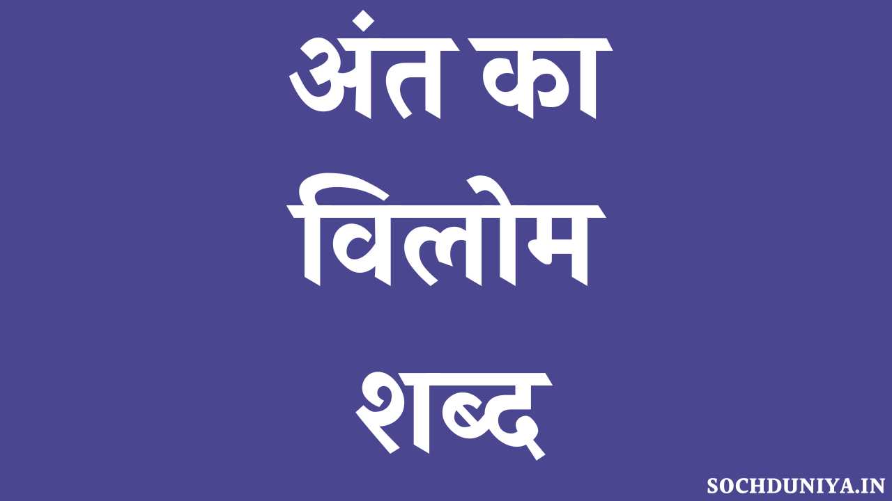 Ant Ka Vilom Shabd in Hindi
