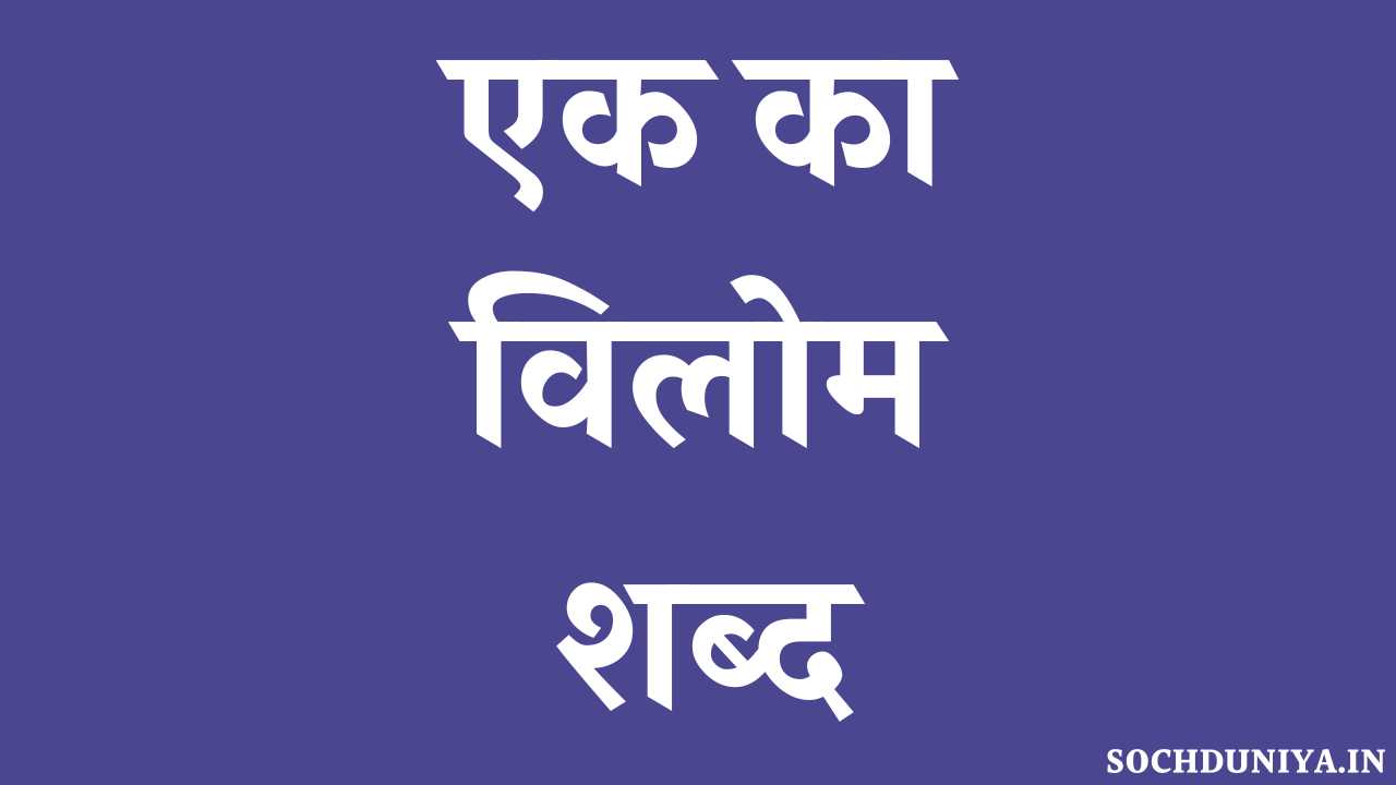 Ek Ka Vilom Shabd in Hindi