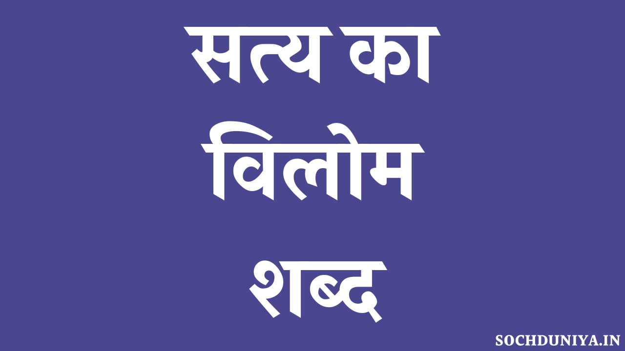 Satya Ka Vilom Shabd in Hindi